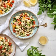 Pearl Couscous Salad with Honey Mustard Dressing