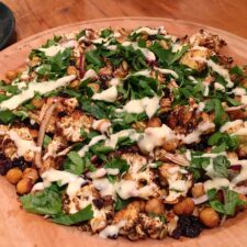 Roast Cauliflower + Chickpea Salad with Tahini Dressing