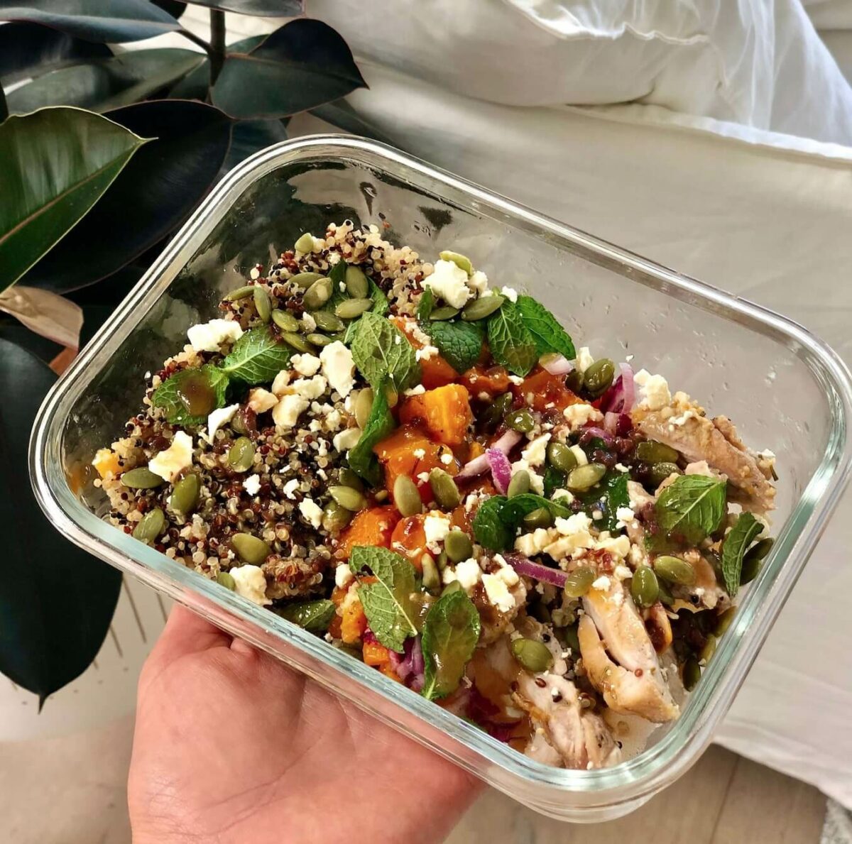 Pictured: My Quinoa Pumpkin salad from Back to Basics 