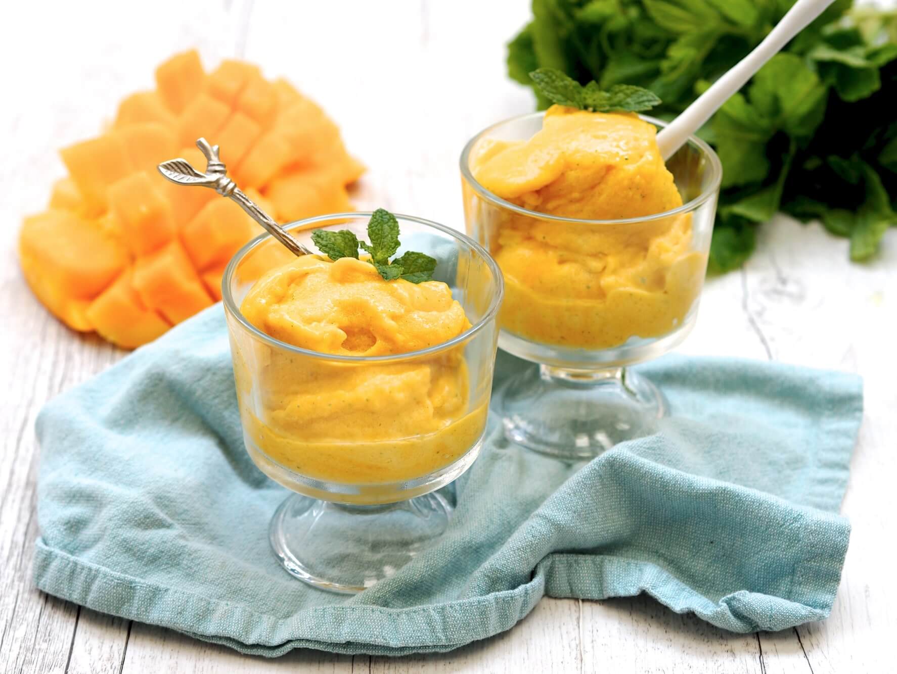 Mango Sorbet (One ingredient Ice-cream)
