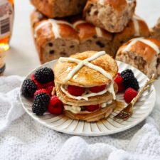 Hot Cross Bun Pancake Stack