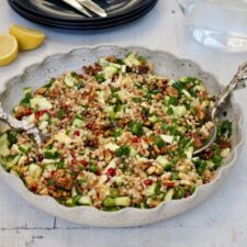 Candied Walnut and Halloumi Pearl Couscous Salad